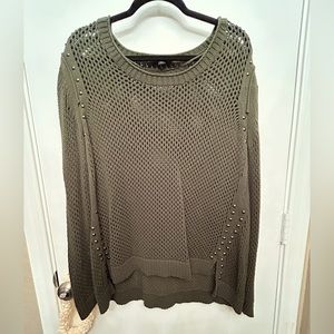 Olive Green Rock & Republic Sweater With Stud Detail Size XL